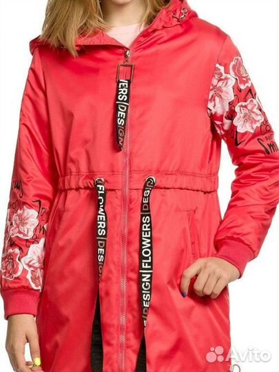 Теплая парка плащ для девочки 146 размер