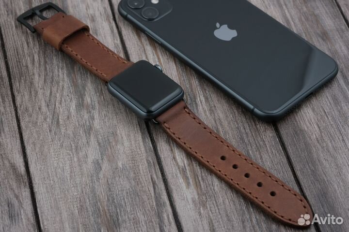 Кожаный ремешок для Apple Watch series 1-8