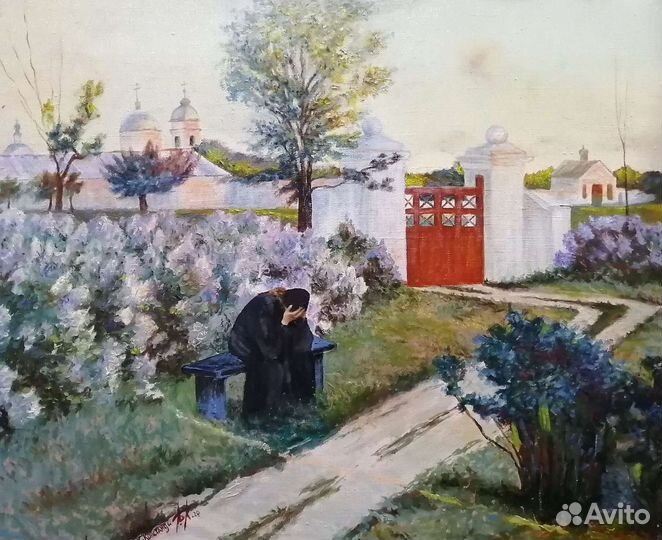 Картина маслом. Копия К. Констанди. Сирень