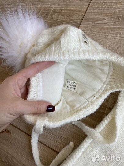 Шапка зимняя на девочку со снудом