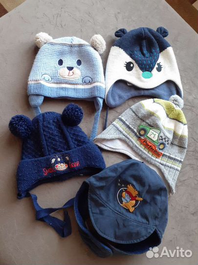 Детские шапки на весну, от 0+ и старше, много