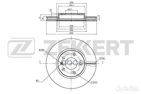 Диск торм. перед. Сhevrolet Cruze (J300/5/8) 09