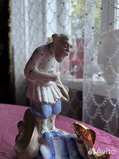 Старик и золотая рыбка Гжель