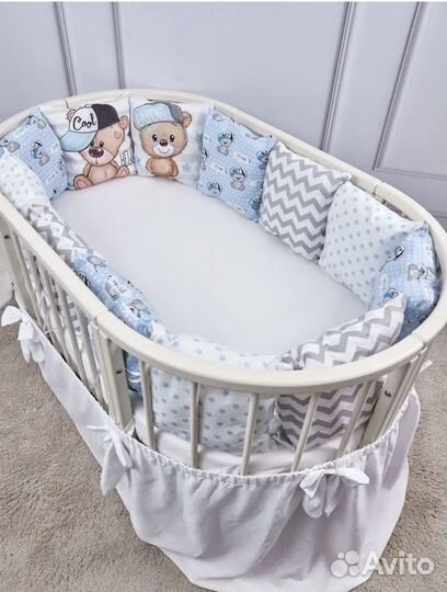 Бортики с одеялом в кроватку новые