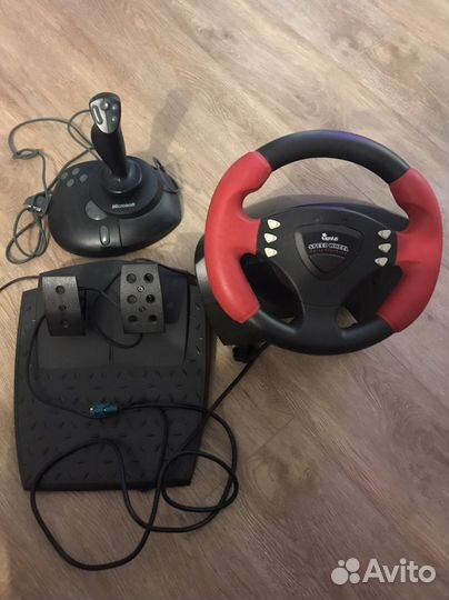 Руль с педалями и джостик