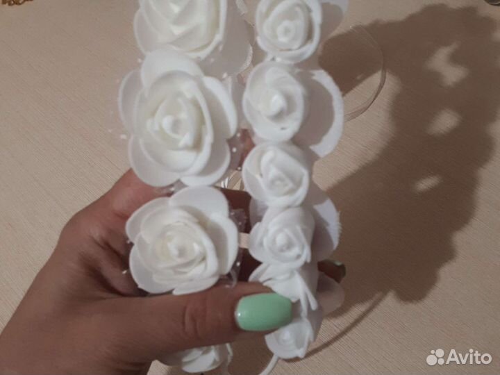 Венок, ободок, диадема с цветами на выпускной