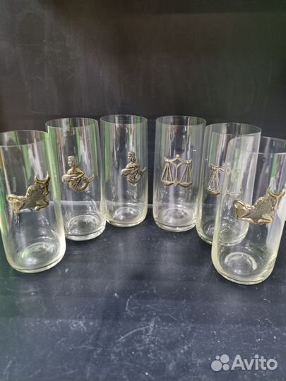 Стаканы с латунными накладками 