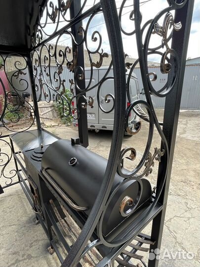 Гриль-барбекю-2мм. № 0561/244 с навесом и мангалом