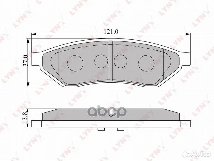 Колодки тормозные дисковые зад BD1804 lynxauto
