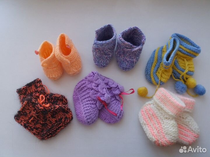 Вязаные пинетки