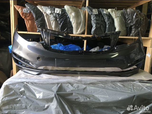 Бампер передний Киа Рио c 2015- цвет Серый SAE