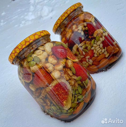 Орехи с медом клубника-инжир