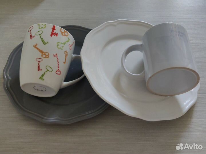 Блюдце поддон и кружка цветочный горшок