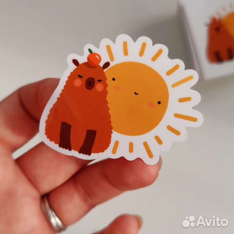 Одиночный стикер капибара