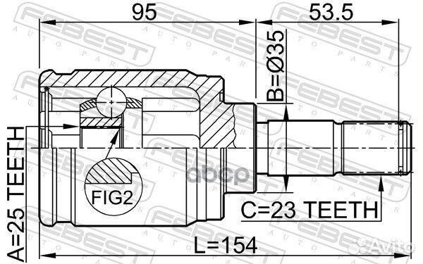 ШРУС внутренний задний 25x35x23 (honda accord C