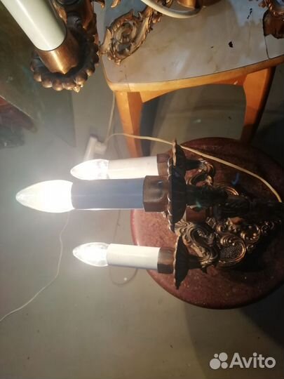 Люстра потолочная бронза + бра настенный