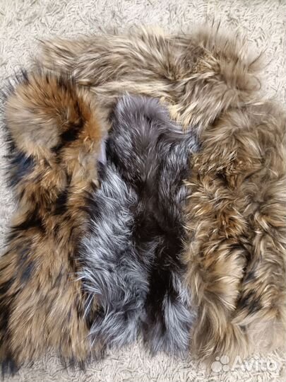 Меховой воротник песец чернобурка