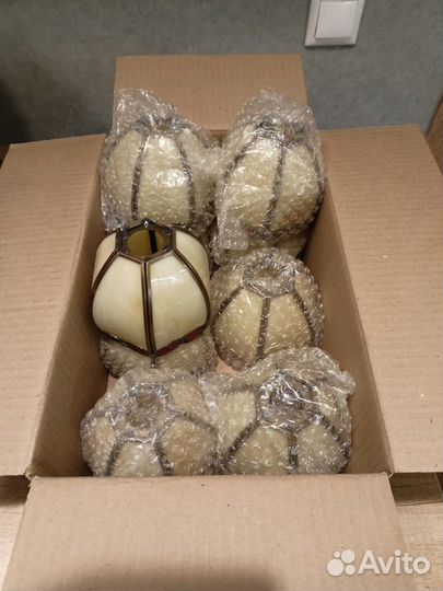 Плафоны для люстры, бра. Латунь, стекло