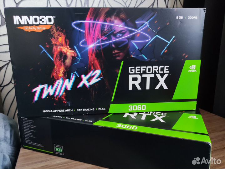 Новая RTX 3060 8GB два кулера под пломбами
