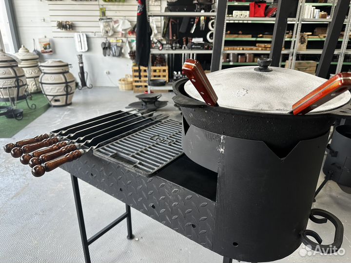Мангал с местом для казана