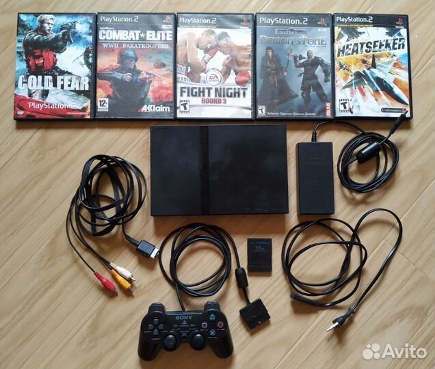 Sony PS2 Slim(Чипованная) +5 дисков