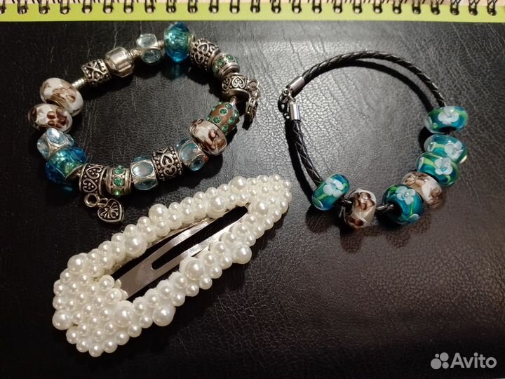 Бижутерия серьги и колье. Заколка пакетом