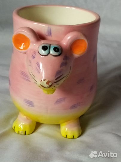 Кружка Мышь анимация керамика ручная работа