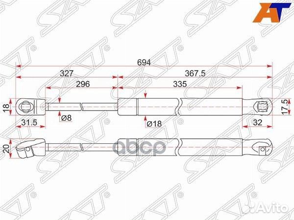 Амортизатор капота Toyota Camry (XV50) 11-21