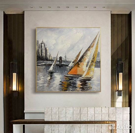 Стильная картина маслом ручная работа море