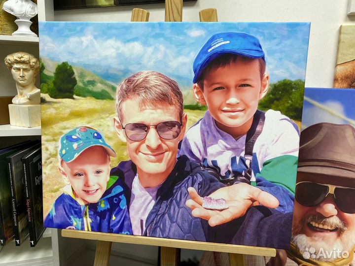 Портрет на холсте по фотографии Бесплатно доставим