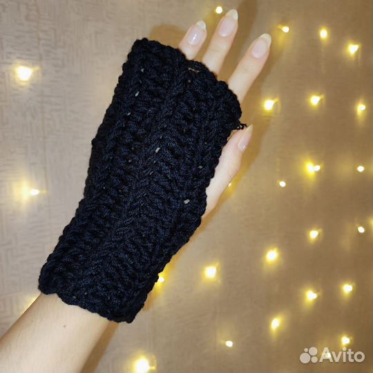 Перчатки митенки ручной работы