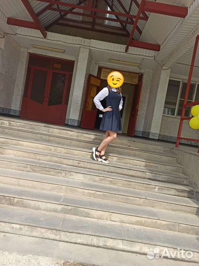 Школьный сарафан синий