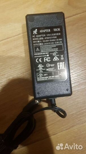 Блок питания 24v 3a 3pin