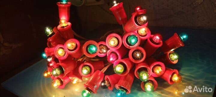 Гирлянда СССР цветные колокольчики 40 ламп