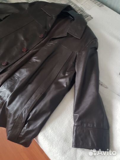 Кожаная куртка мужская 52 54 бу