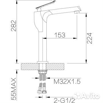 Смеситель Ganzer Vilda для раковины хром-белый GZ 20012f