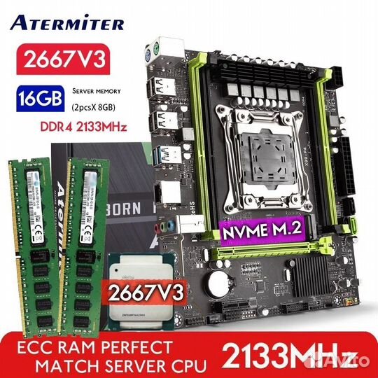 Материнская плата + E5 2667 V3 + 16 Гб