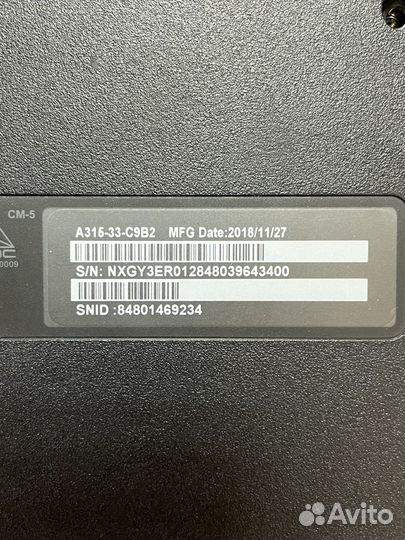 Acer A315-33 в разбор