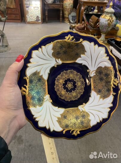 Блюдо веймар, кобольт золото