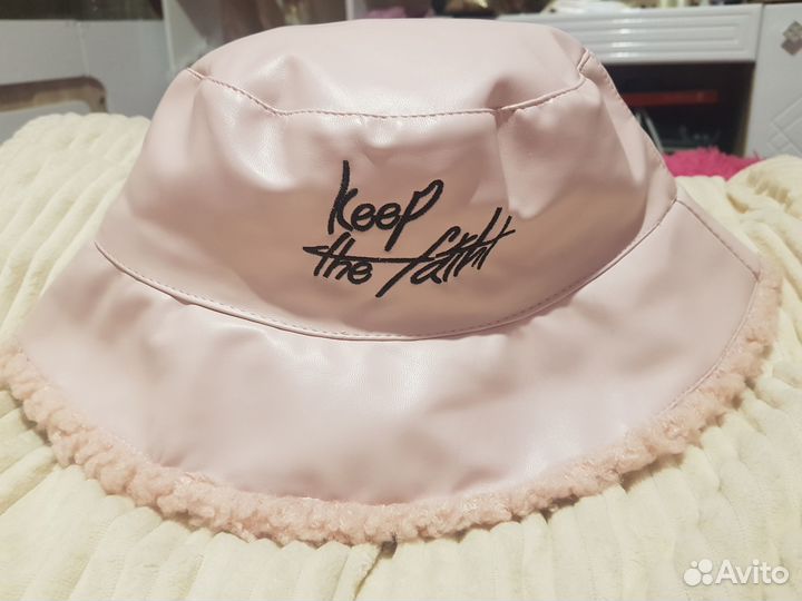 Панама меховая женская,тедди,двусторонняя