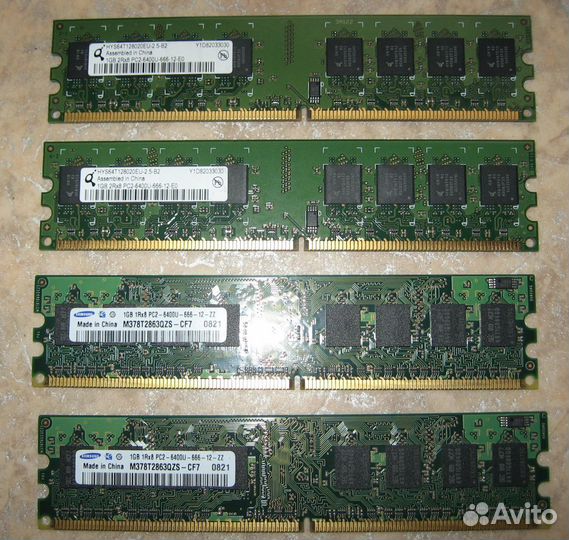 Озу PC2-5300, PC2-4200 512Mb, 256Mb, PC2-6400 1Gb