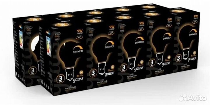 Лампа светодиодная Gauss E14, 9 Вт, 3000K