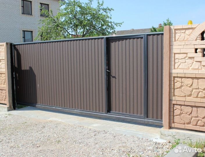Откатные ворота от каркаса до монтажа