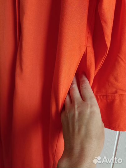 Платье рубашка лëн 46