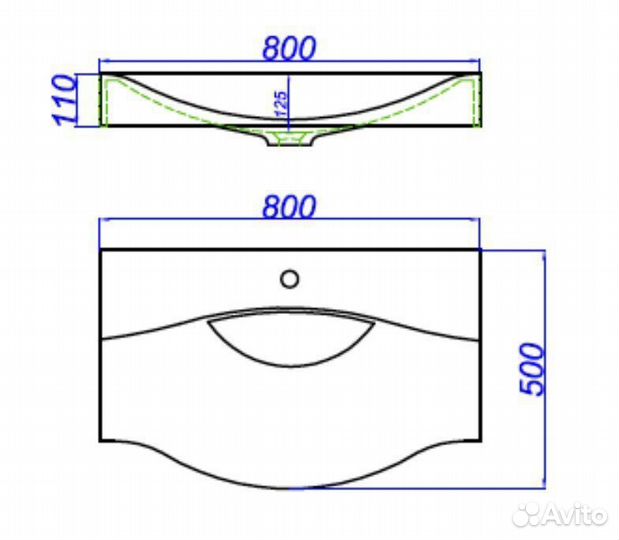 Раковина Бергамо 80 №2