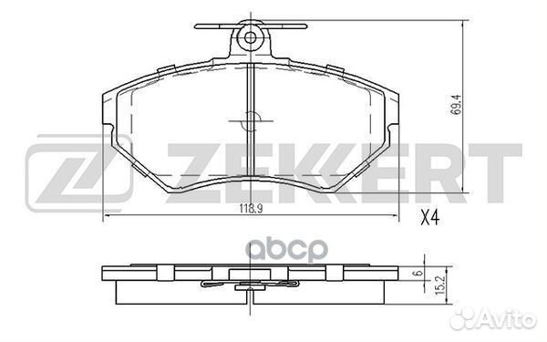 Колодки торм. диск. передн. Seat Ibiza II 94