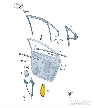 Заглушка задняя левая Volkswagen Polo CWV 813497