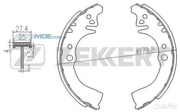 Колодки торм. бараб. задн. Daihatsu Charade II-IV