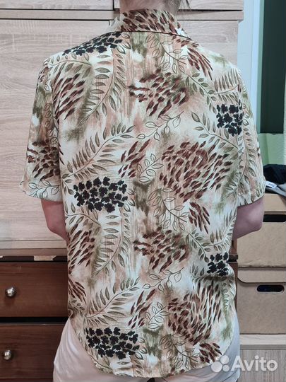 Рубашка унисекс короткий рукав растительный принт