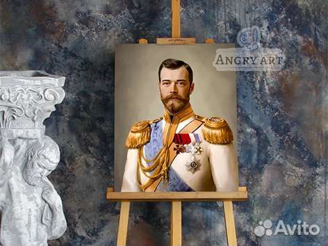 Портрет на холсте Николая 2